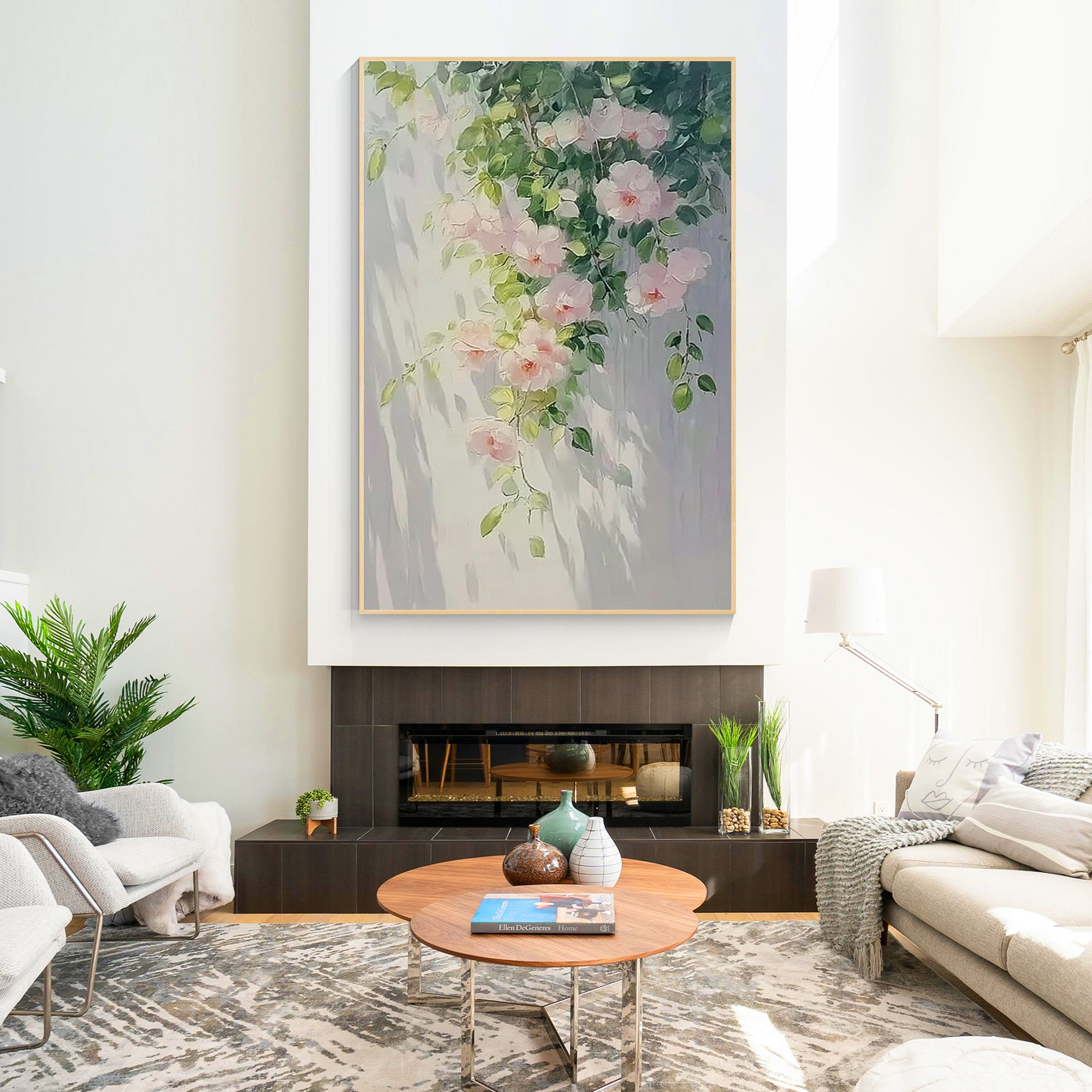 Vertical botanical wall décor for elegant modern interiors