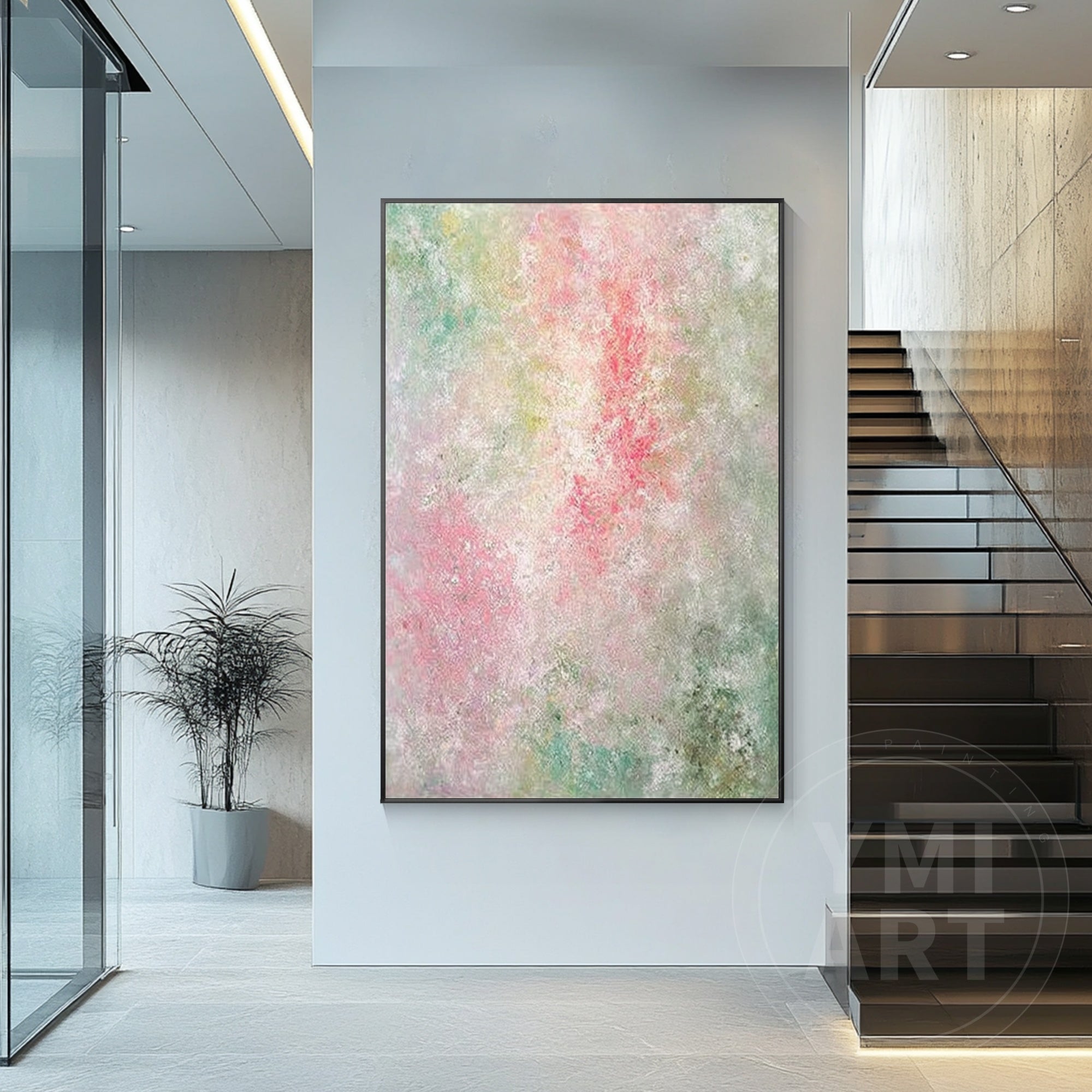 Minimalist abstract painting with layered texture