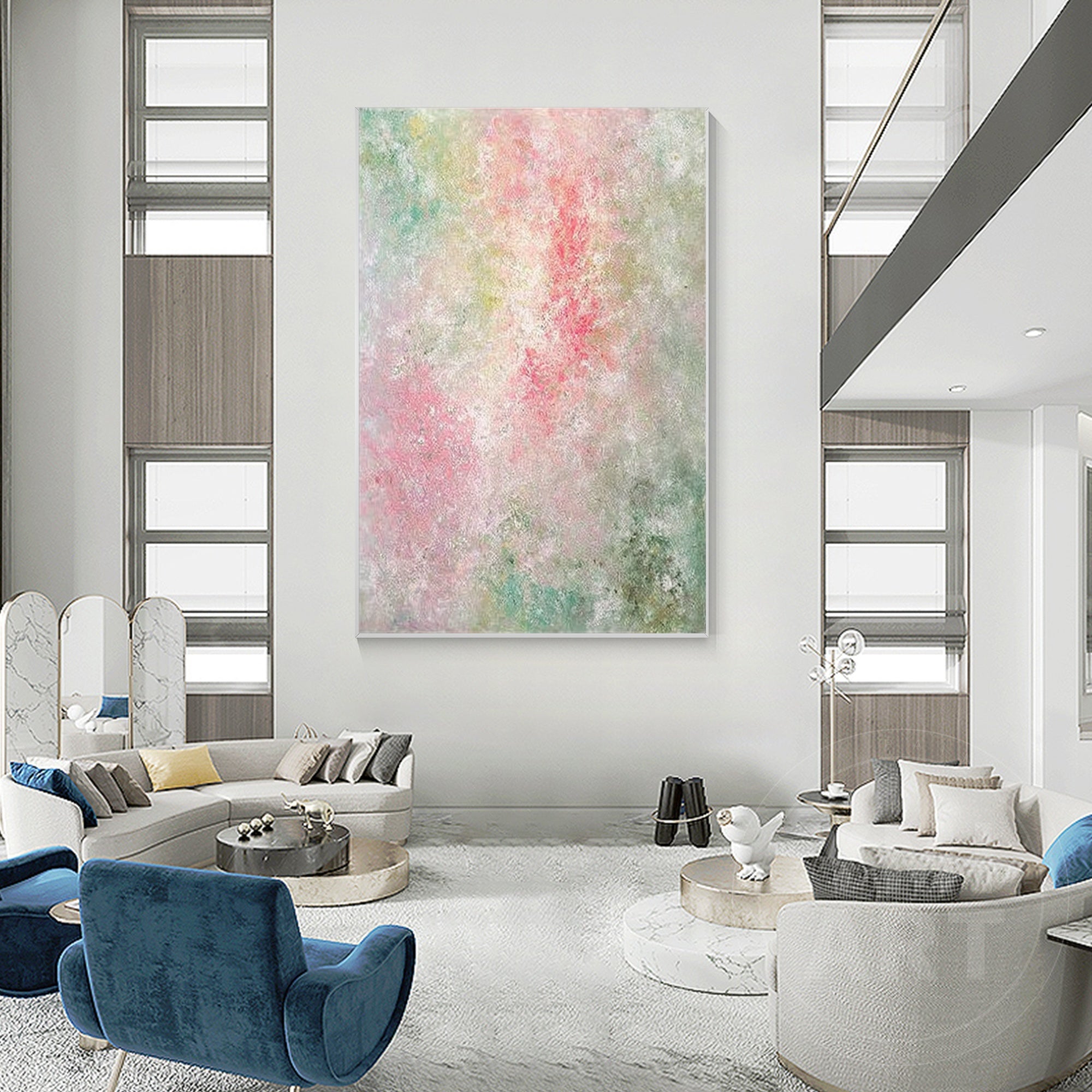 Soft neutral textured artwork in Morandi color palette