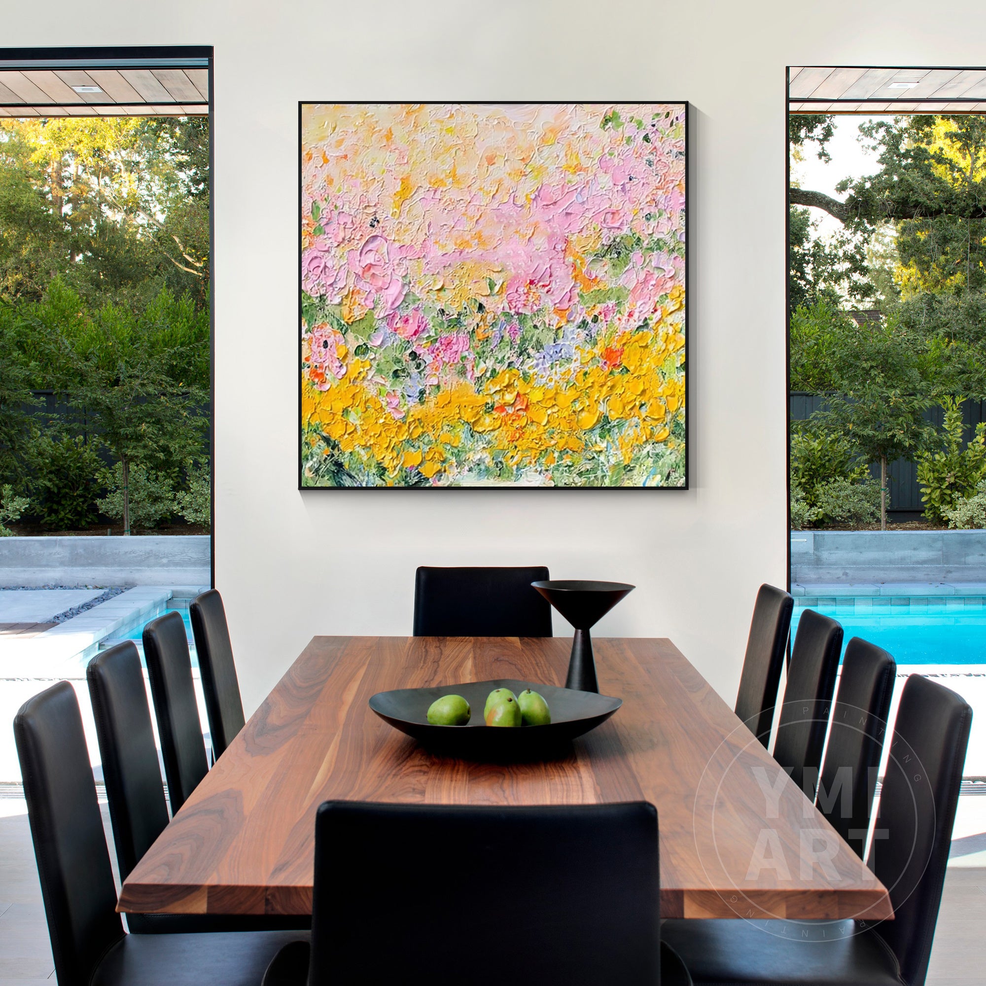 Blooming Floral Meadow Canvas Art, Vibrant Spring Garden Wall Decor for Boho & Cottagecore Home
