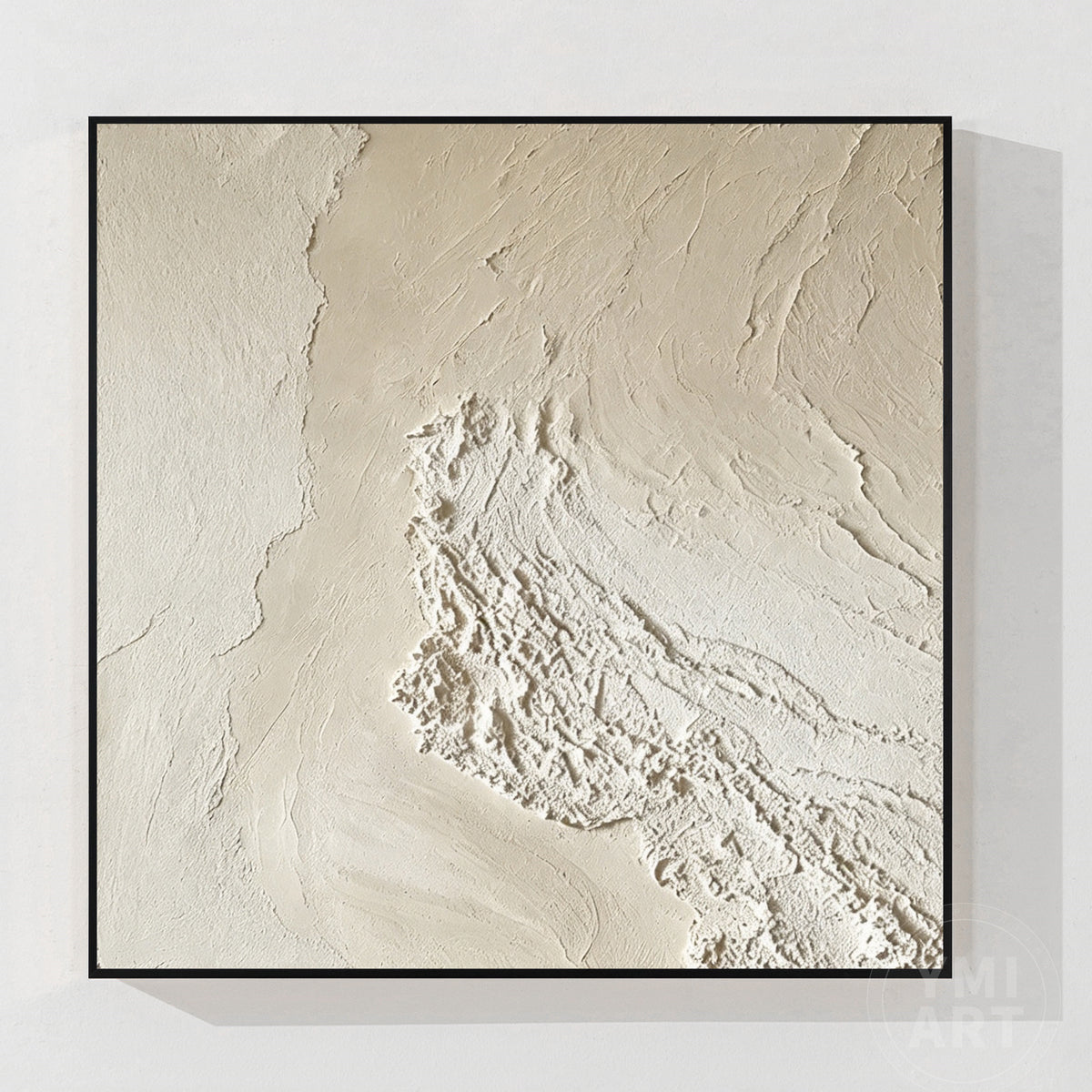 Neutral abstract textured wall art in soft beige and ivory tones
